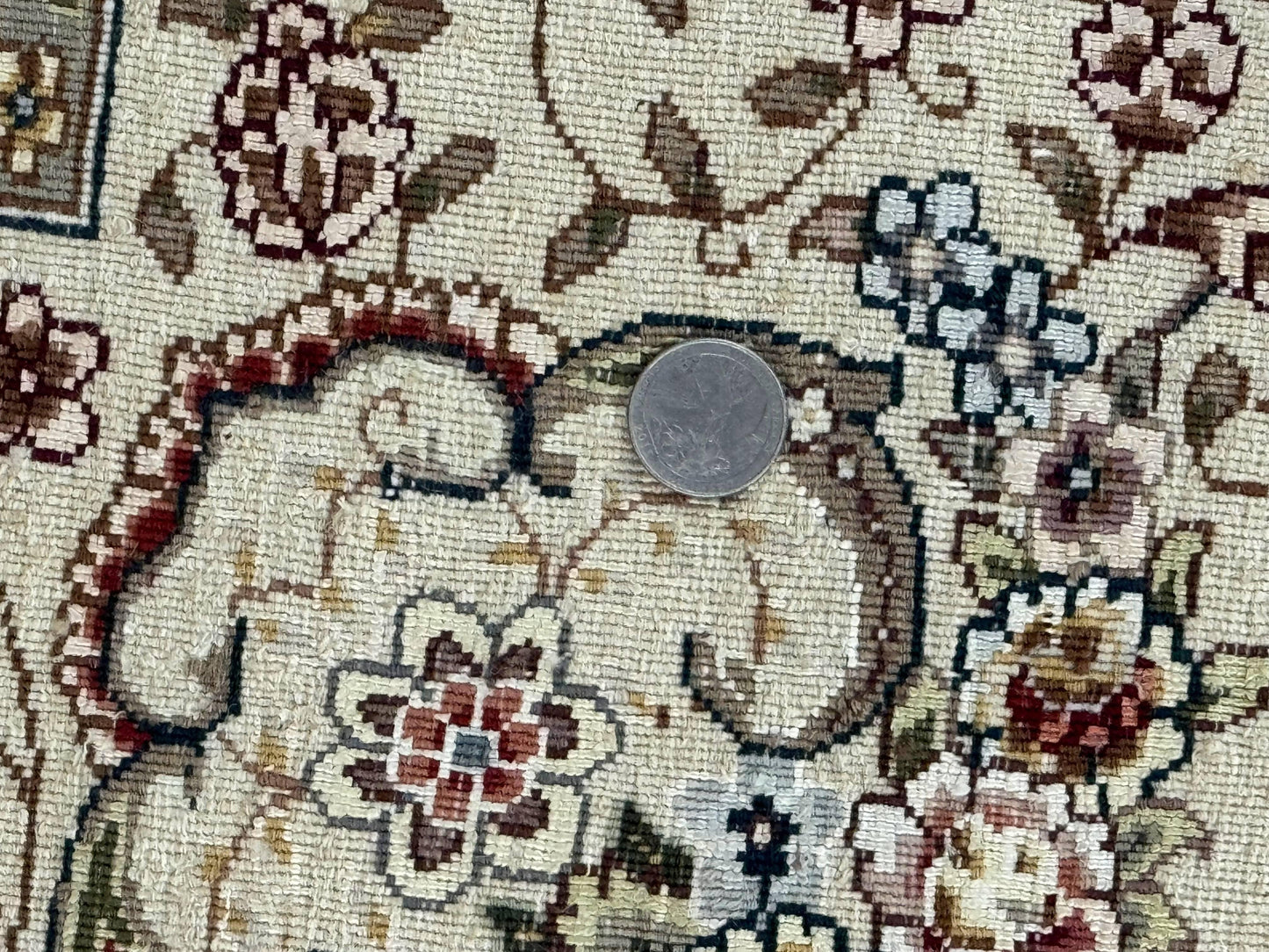 Sino Persian Rug 8x10, Wool and Silk Highlights, 290 KPSI, Floral Medallion - Nuvé