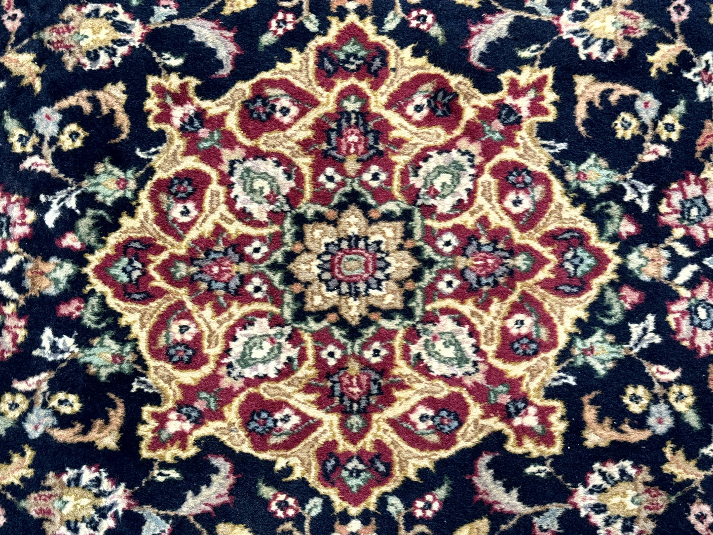 Pak Persian Sarouk Rug 3x5, Navy Blue and Red - Nuvé