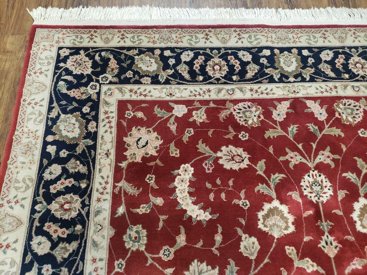 6' X 9' Vintage Fine Oriental Floral Handmade Wool Rug Vegetable Dyes Red Nice - Nuvé