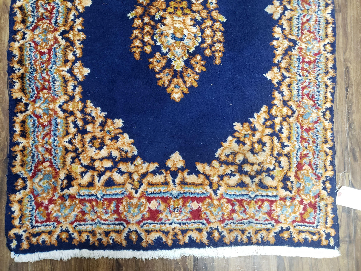 Semi Anique Dark Blue Persian Kerman Runner, 2'7" x 13'5" - Nuvé