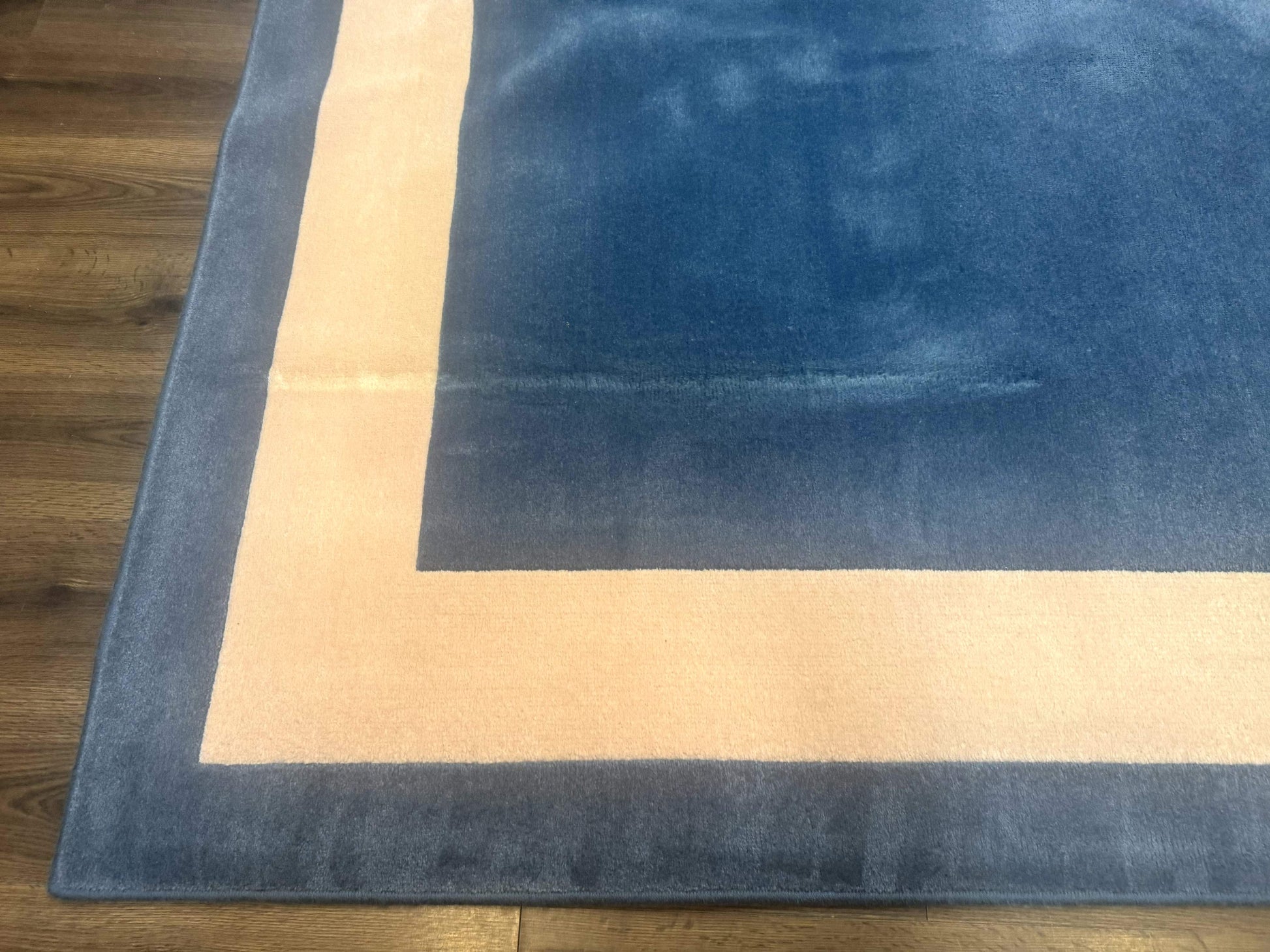 Blue and Cream Square Rug 10x10 ft, Large Square Carpet - Nuvé