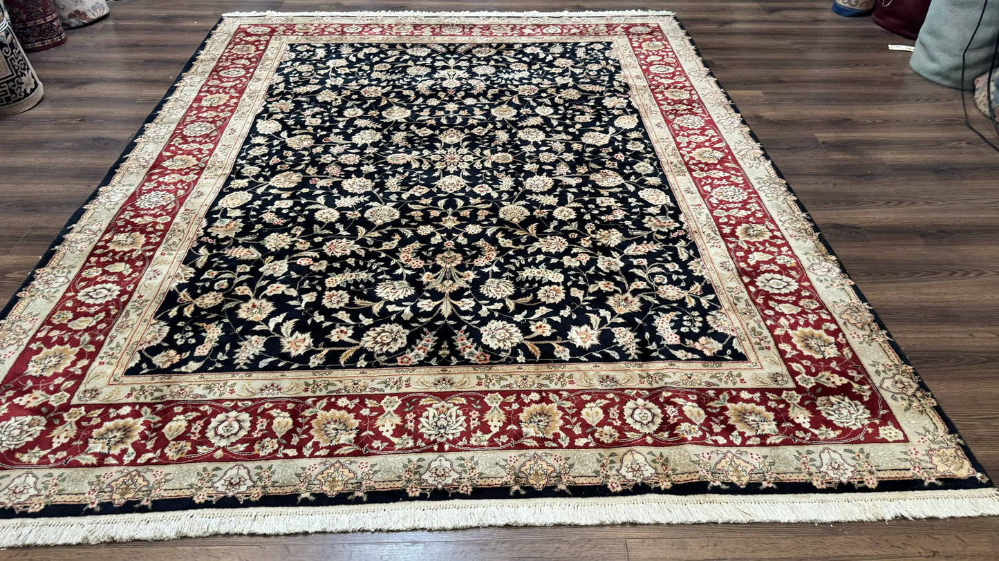 Sino Persian Rug 8x10, Black and Red, Floral Allover - Nuvé