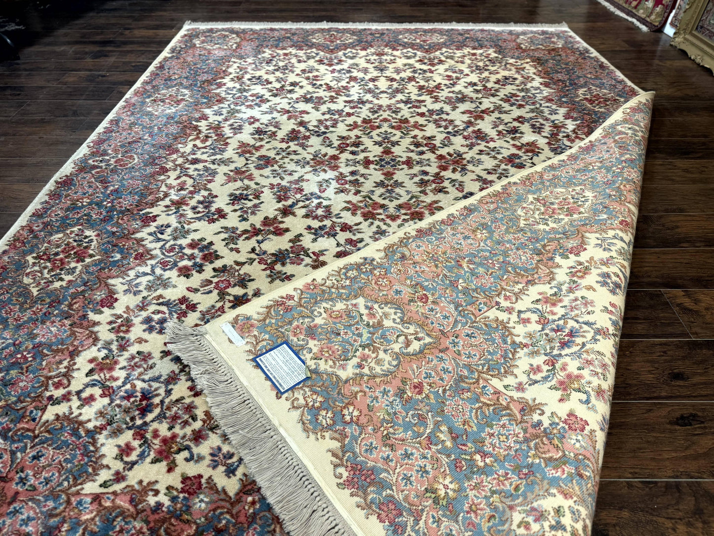Karastan Rug 8.8 x 12 Ivory Kirman #788, Original 700 Series, Wool Karastan Carpet, Karastan Area Rug, Vintage Karastan, Living Room Rug - Nuvé