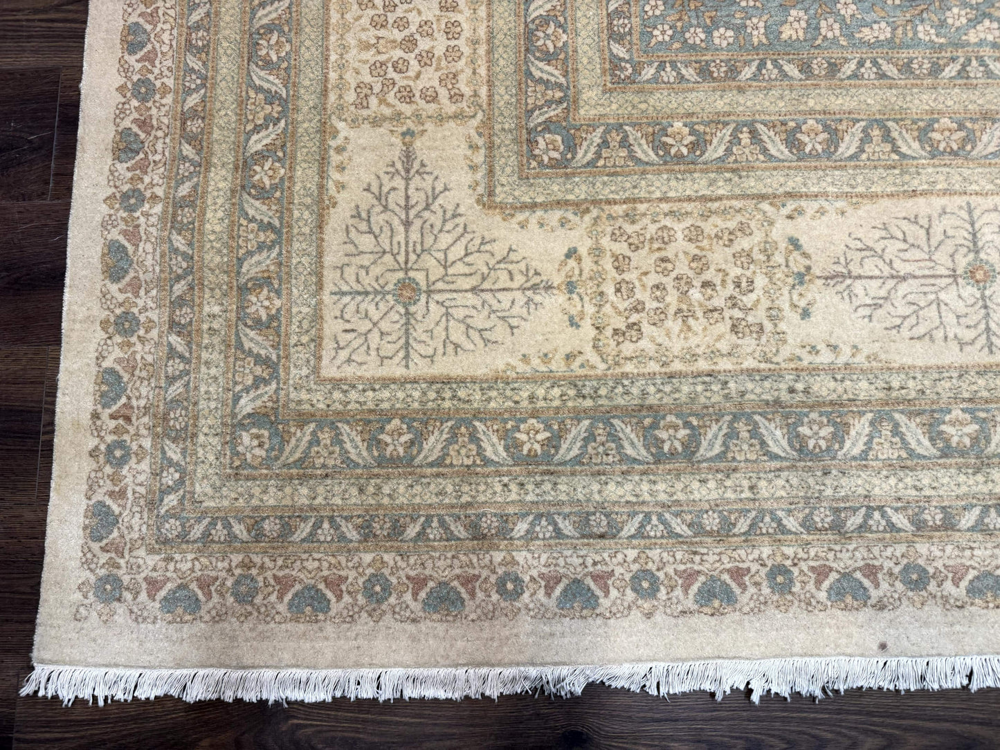 Palace Size Pak Persian Rug 12x18, Haji Jalili Design, Pakistani Carpet, Oat and Light Blue, Fine 260 KPSI - Nuvé