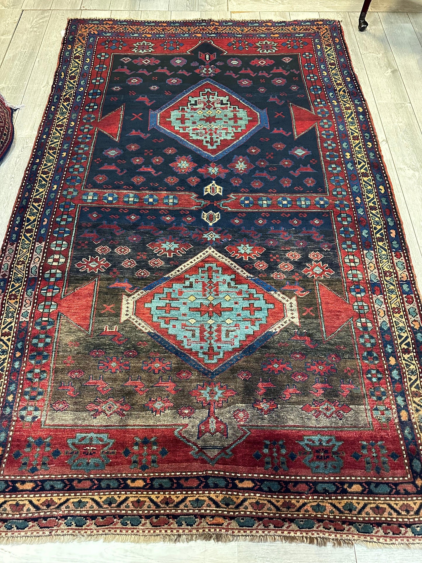 Antique 19th Century Handwoven Kazak Tribal Rug 5’ x 8’ - Nuvé