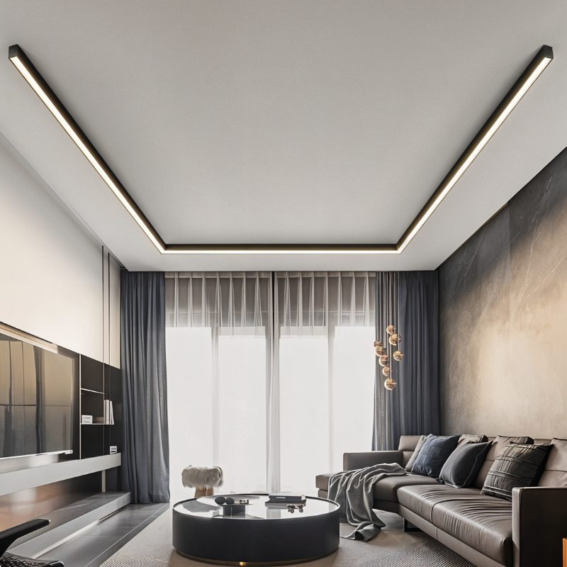 Elegant Azora ceiling light fixture by Residence Supply with a sleek modern design and brushed metal finish.