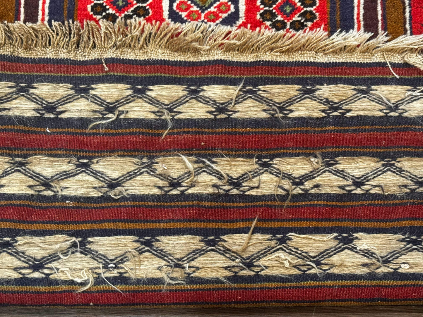 Afghan Rug 3x5, Tribal, Navy Blue, Wool, Handmade, Geometric, Rustic - Nuvé