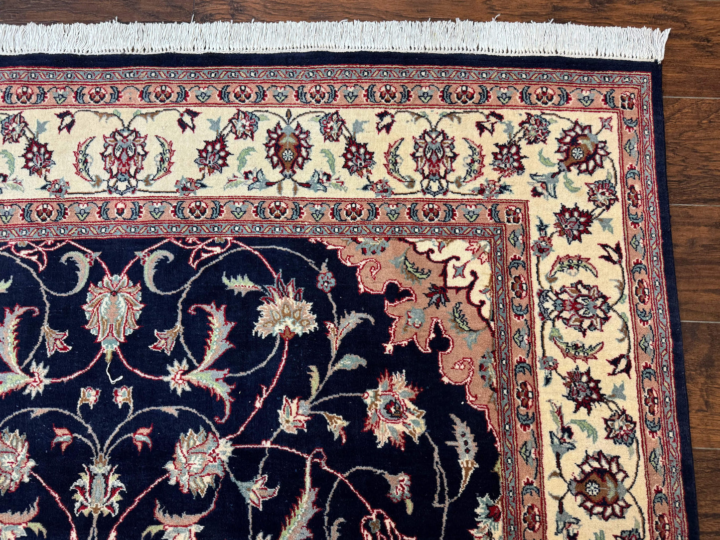 Navy Blue Pak Persian Rug 6x10, Floral Medallion, Traditional Persian Area Rug, Fine 240 KPSI - Nuvé