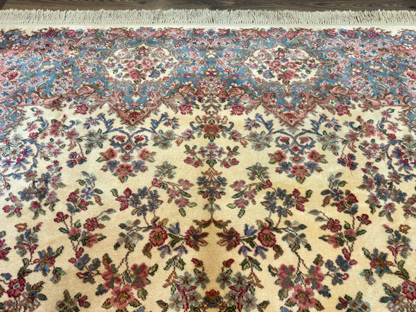8.8 x 10.6 Karastan Kirman Rug #788, Wool Vintage Discontinued Floral Carpet - Nuvé