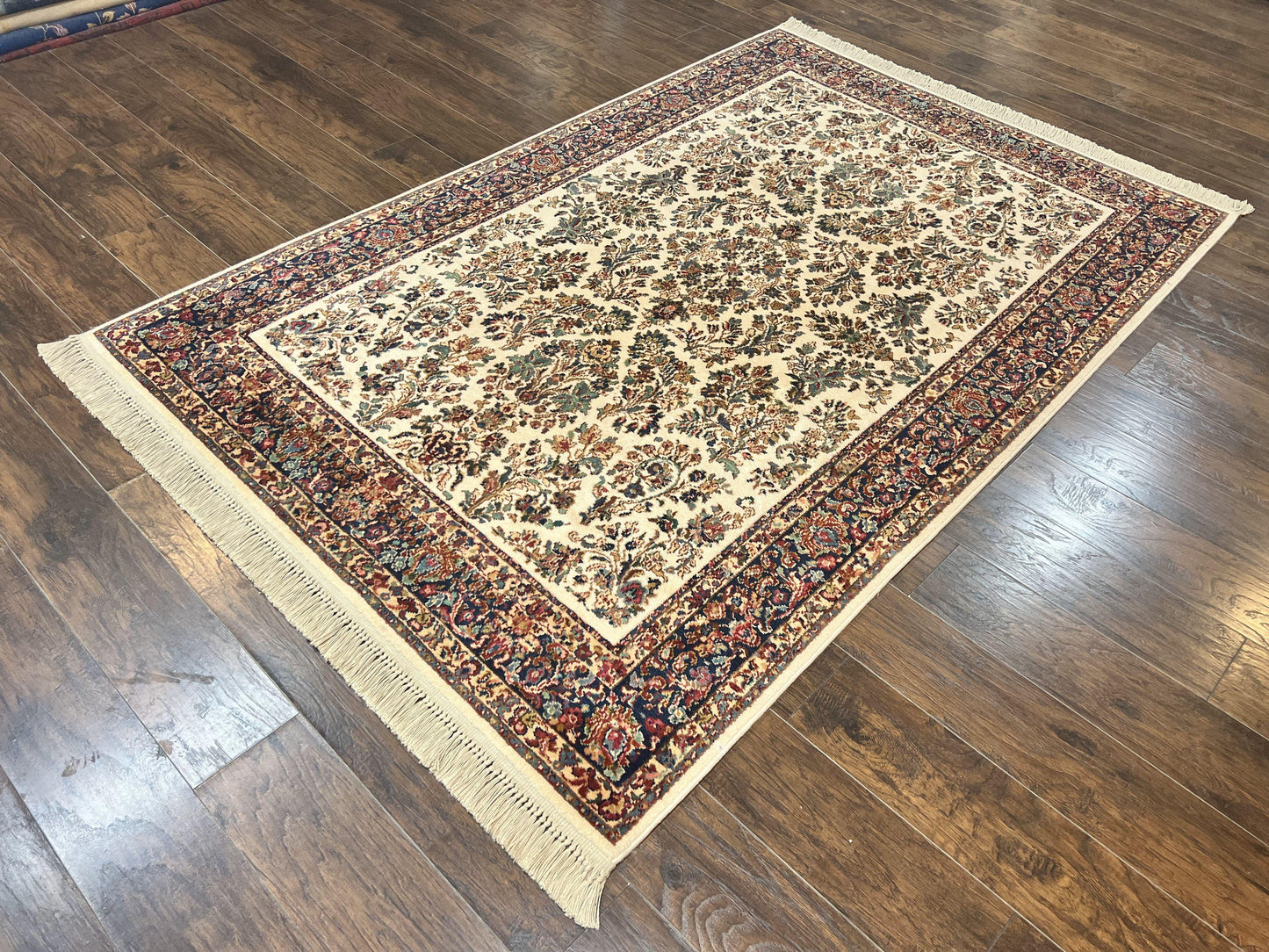 Karastan Rug 5.9 x 9, Ivory Sarouk #760, Wool Vintage Original Collection 700 Series - Nuvé