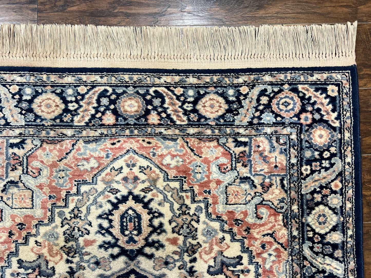 Karastan Blue Heriz Rug #748, Vintage Wool Karastan Carpet 4.3 x 6, Discontinued Original 700 Series Karastan Area Rug - Nuvé