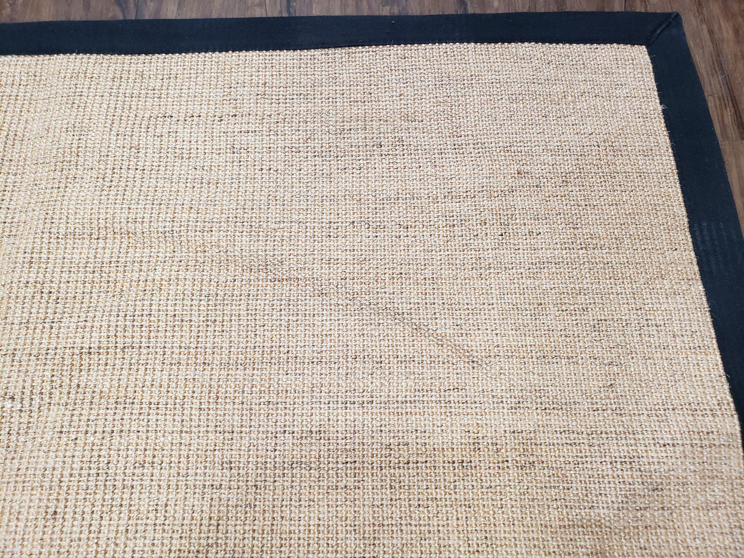 Jute Rug 8x10, Natural Jute Fiber Area Rug, Natural Sisal Area Rug with Black Border, 8x10 Carpet, Solid Jute Rug 8 x 10, Farmhouse Rug - Nuvé