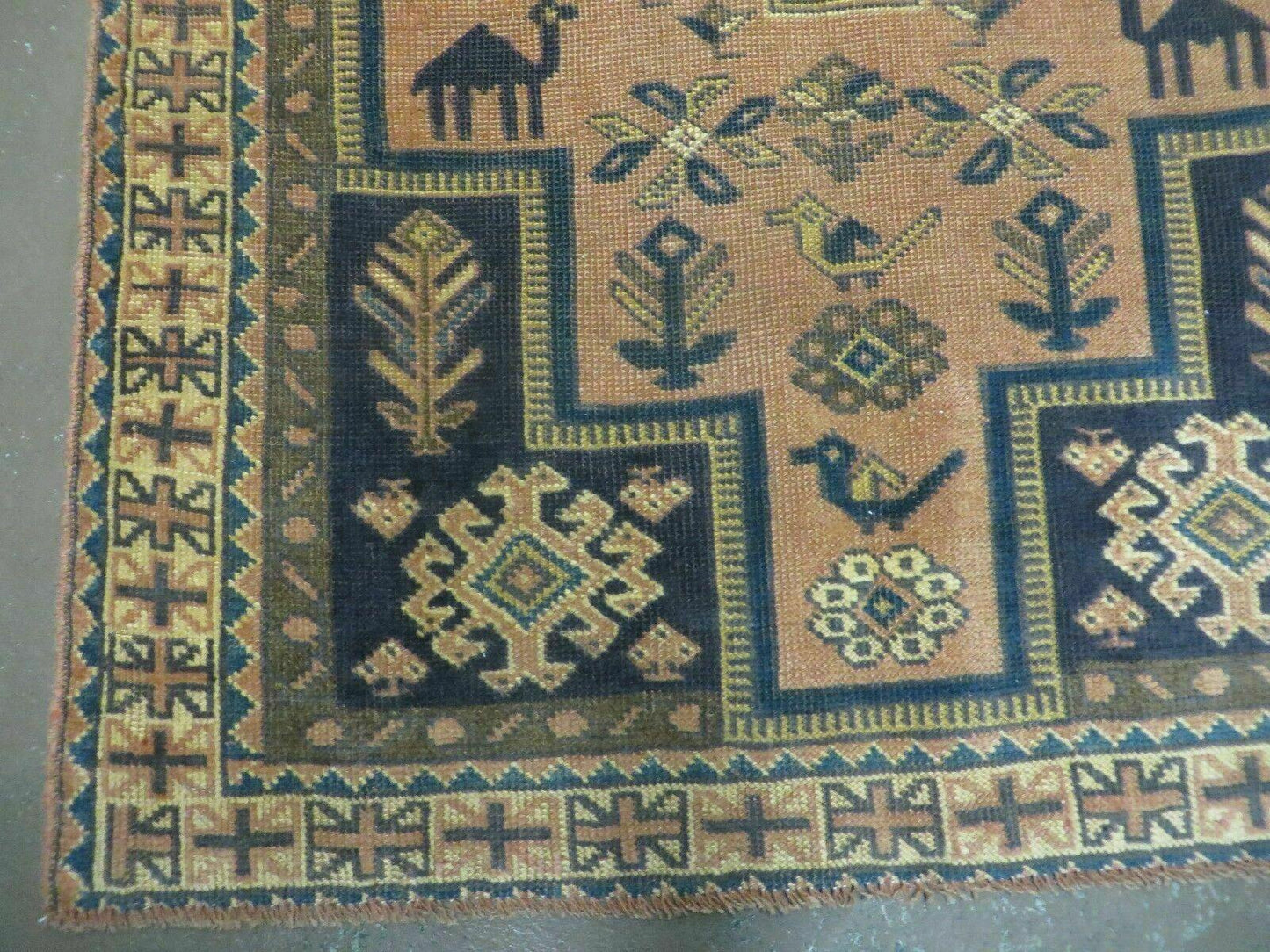 4' X 6' Antique Handmade Turkish Anatolian Wool Rug Camel Vegetable Dyes - Nuvé