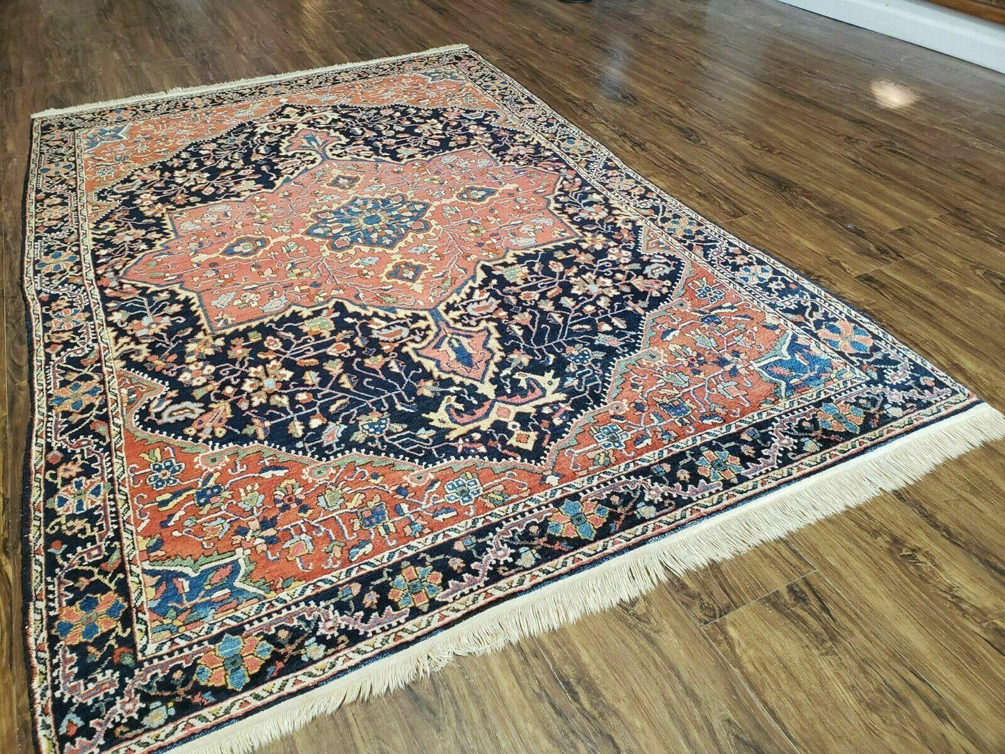 4.5' X 6.5' Handmade Antique Fine Indian Wool Rug Carpet Red - Nuvé