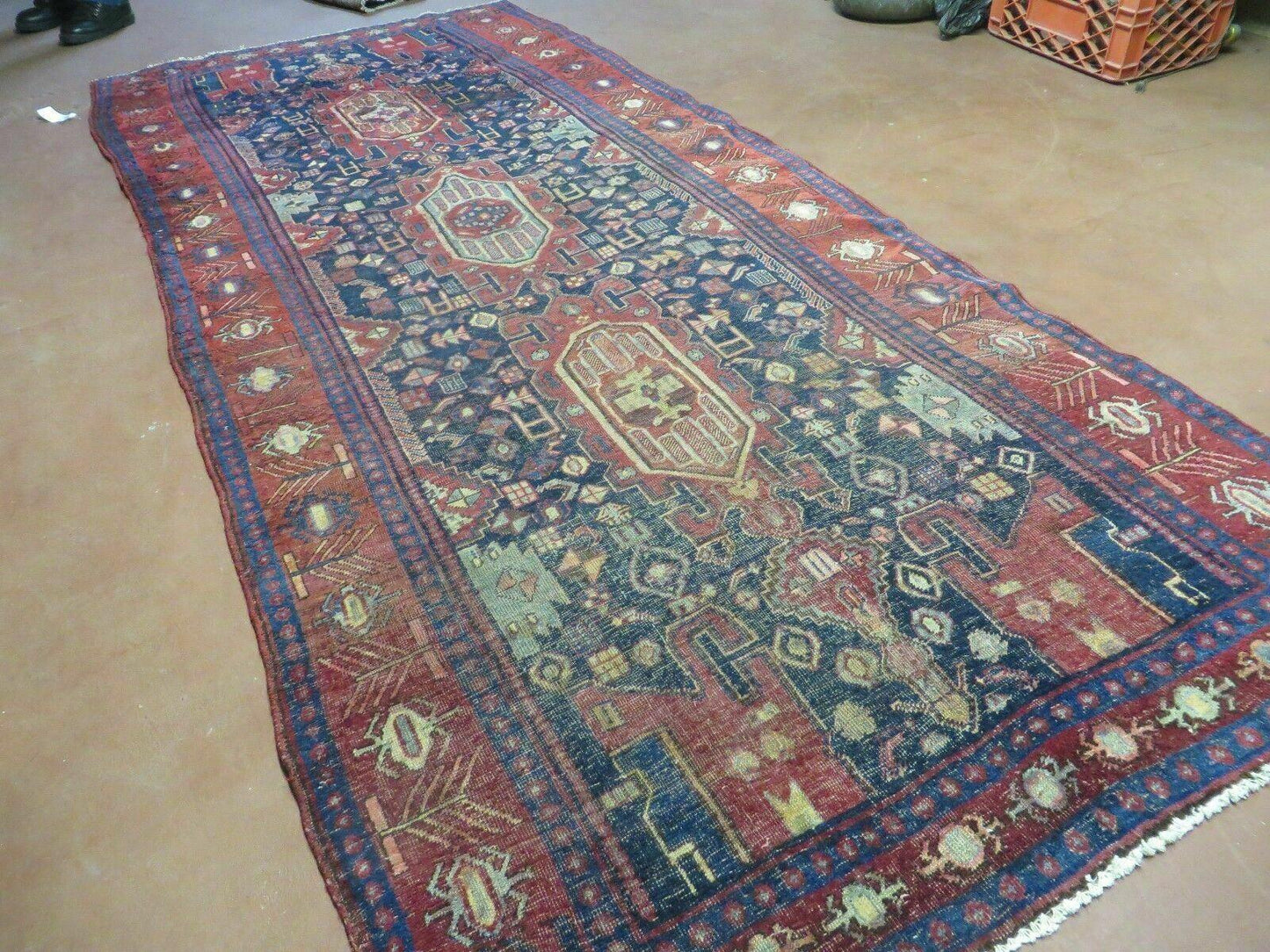 4' X 10' Antique Handmade Turkish Floral Tribal Oriental Wool Rug #627 - Nuvé