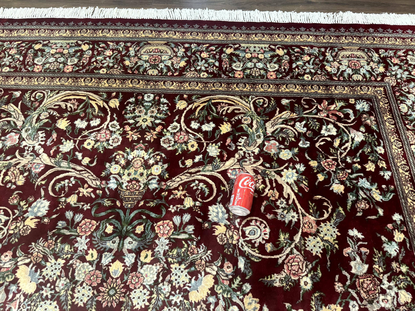 Burgundy Persian Rug 8x10, Pak Persian Floral Carpet, Very Fine 300 KPSI - Nuvé