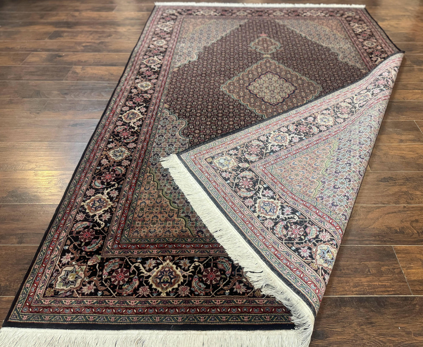 Sino Persian Rug 6x9, Herati Very Fine 400 KPSI, Black - Nuvé