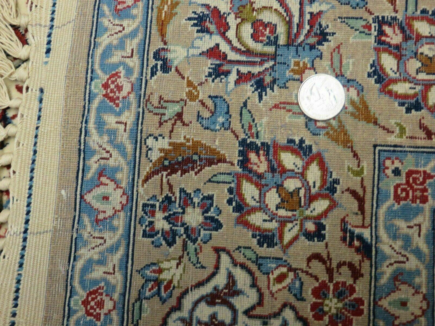 Persian Isfahan Rug 3x6, Fine 650 KPSI, Hand Knotted, Ivory