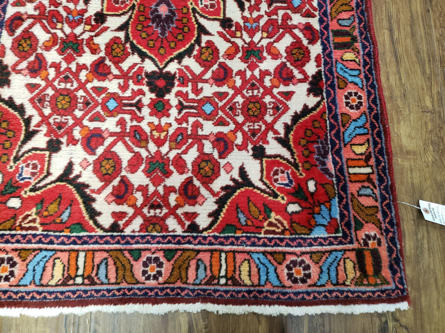 3' 2' X 5' 1" Handmade Floral Wool Rug Red Beige /Ivory - Nuvé