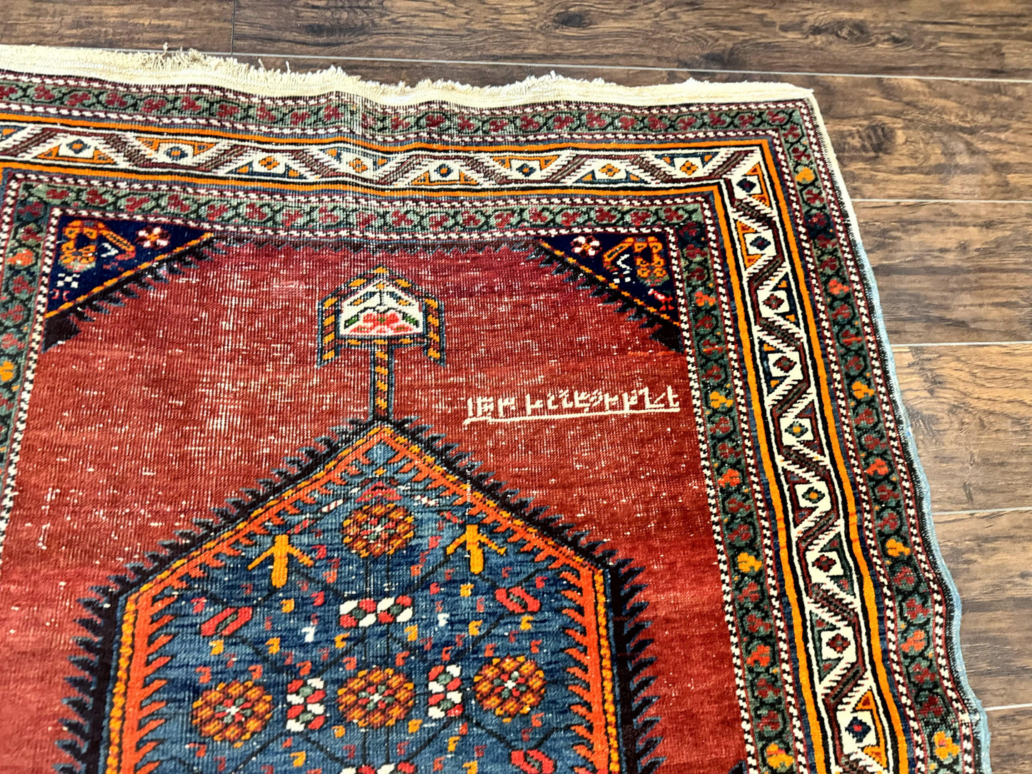 Antique Persian Sarab Runner Rug 3.9 x 12, Red, Handmade, Tribal Runner, Wool, Signed - Nuvé