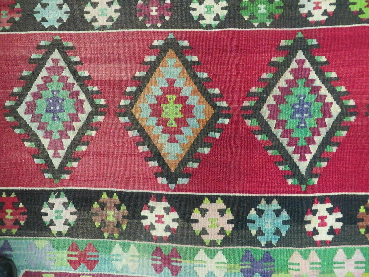 7' X 9' Vintage Turkish Kilim Handmade Flat Weave Wool Rug Veg Dye Nice - Nuvé