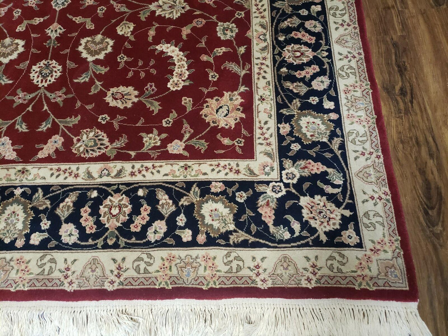 6' X 9' Vintage Fine Oriental Floral Handmade Wool Rug Vegetable Dyes Red Nice - Nuvé