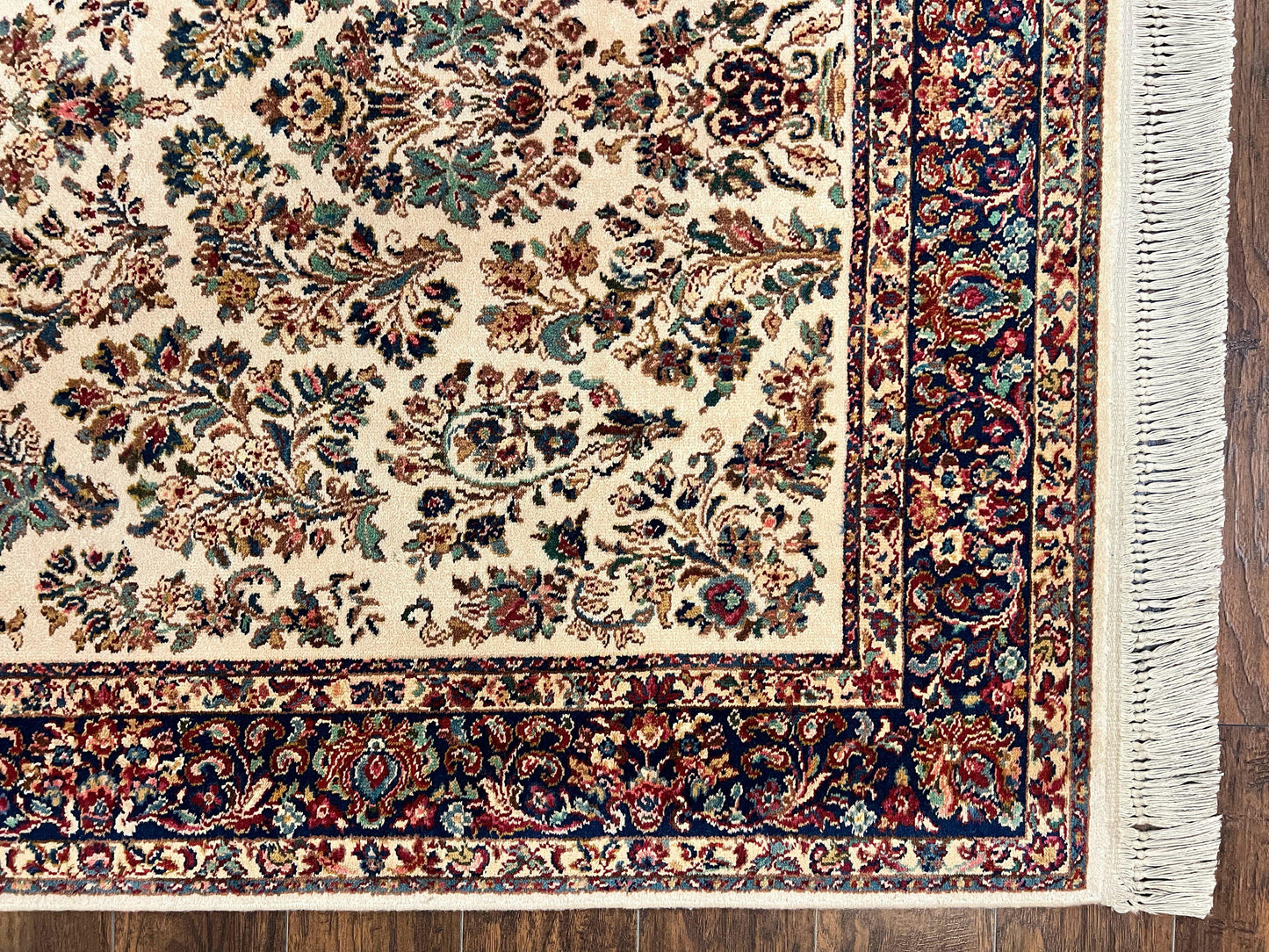 Karastan Rug 5.9 x 9 Ivory Sarouk #760, Vintage Wool Original Collection 700 Series, Discontinued - Nuvé