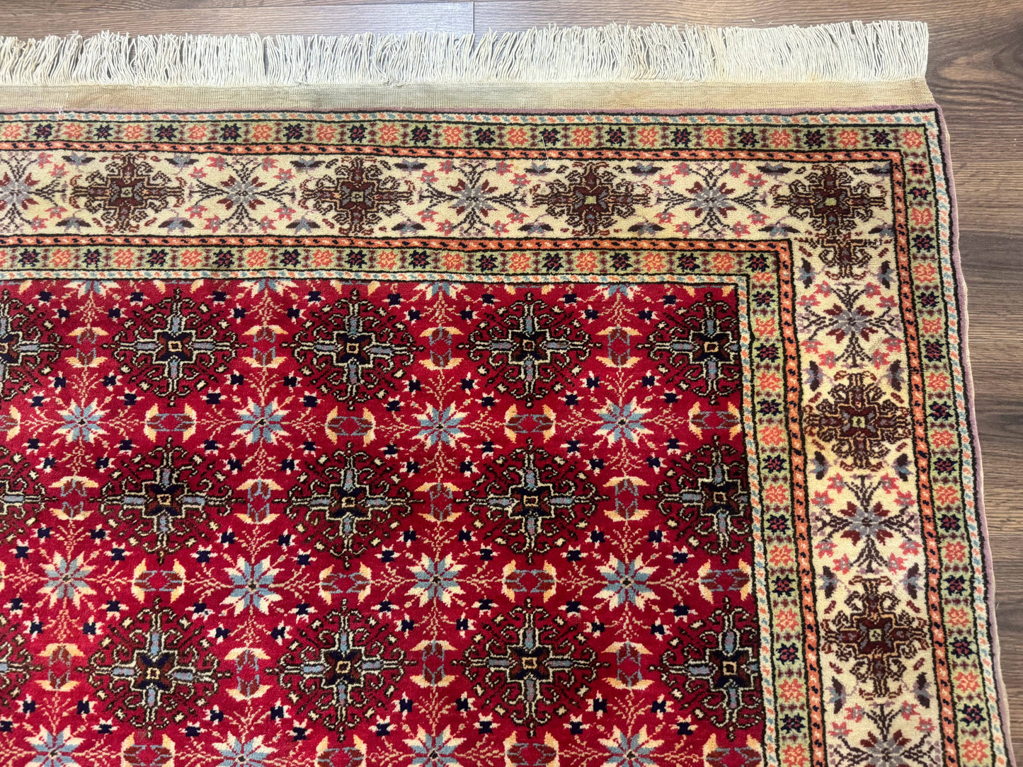 Turkish Sivas Rug 4x6, Red and Cream, Allover Design, Handmade Vintage - Nuvé