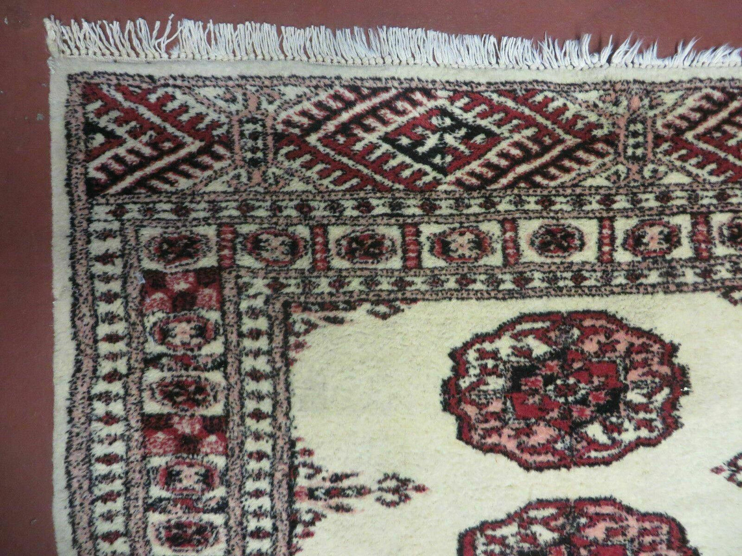 2' 7" x 7' Handmade Finely Knotted Pakistani Turkoman Bokhara Detailed Wool Rug - Nuvé