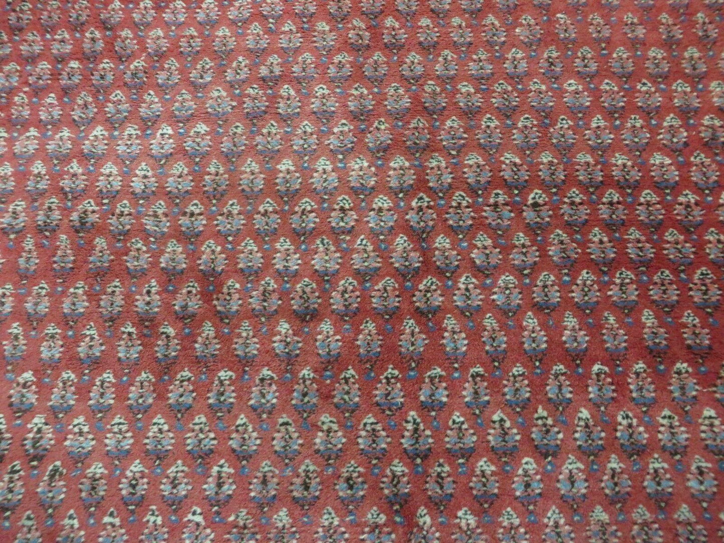 7' X 9' Vintage India Oriental Paisley Handmade Wool Rug Red Vegetable Dyes - Nuvé