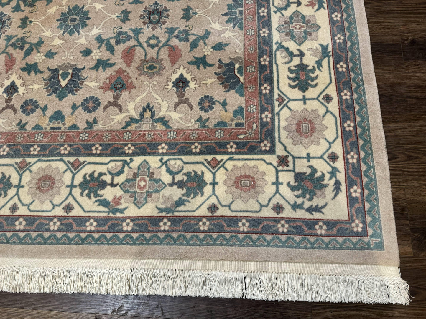 Palace Size Wool Rug 10x18, Sino Persian Kerman Rug, Oversized Hand Knotted Carpet, Light Taupe, Allover Pattern - Nuvé