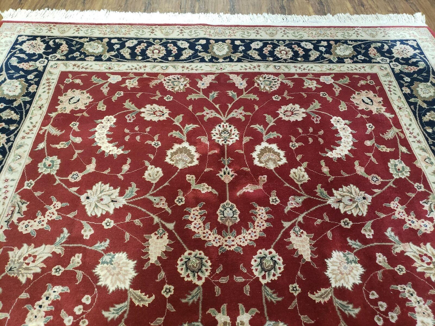 6' X 9' Vintage Fine Oriental Floral Handmade Wool Rug Vegetable Dyes Red Nice - Nuvé
