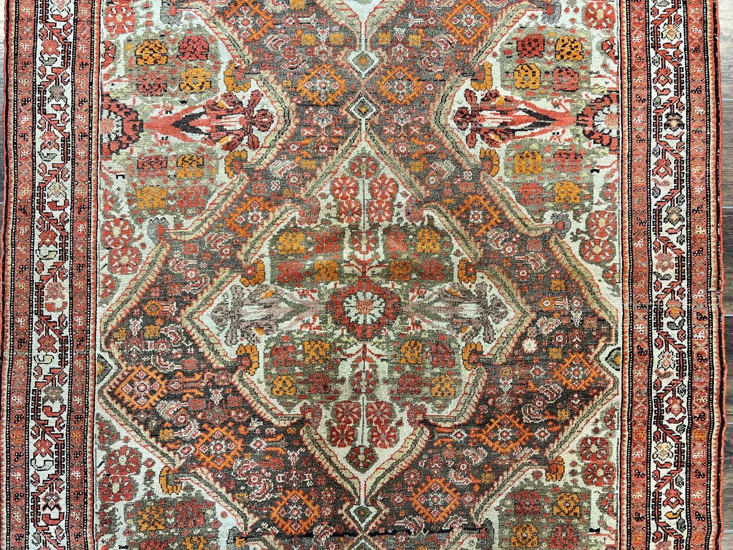 Wonderful Antique Persian Malayer Rug 4x6, Wool Hand Knotted Authentic Oriental Carpet, Very Fine - Nuvé