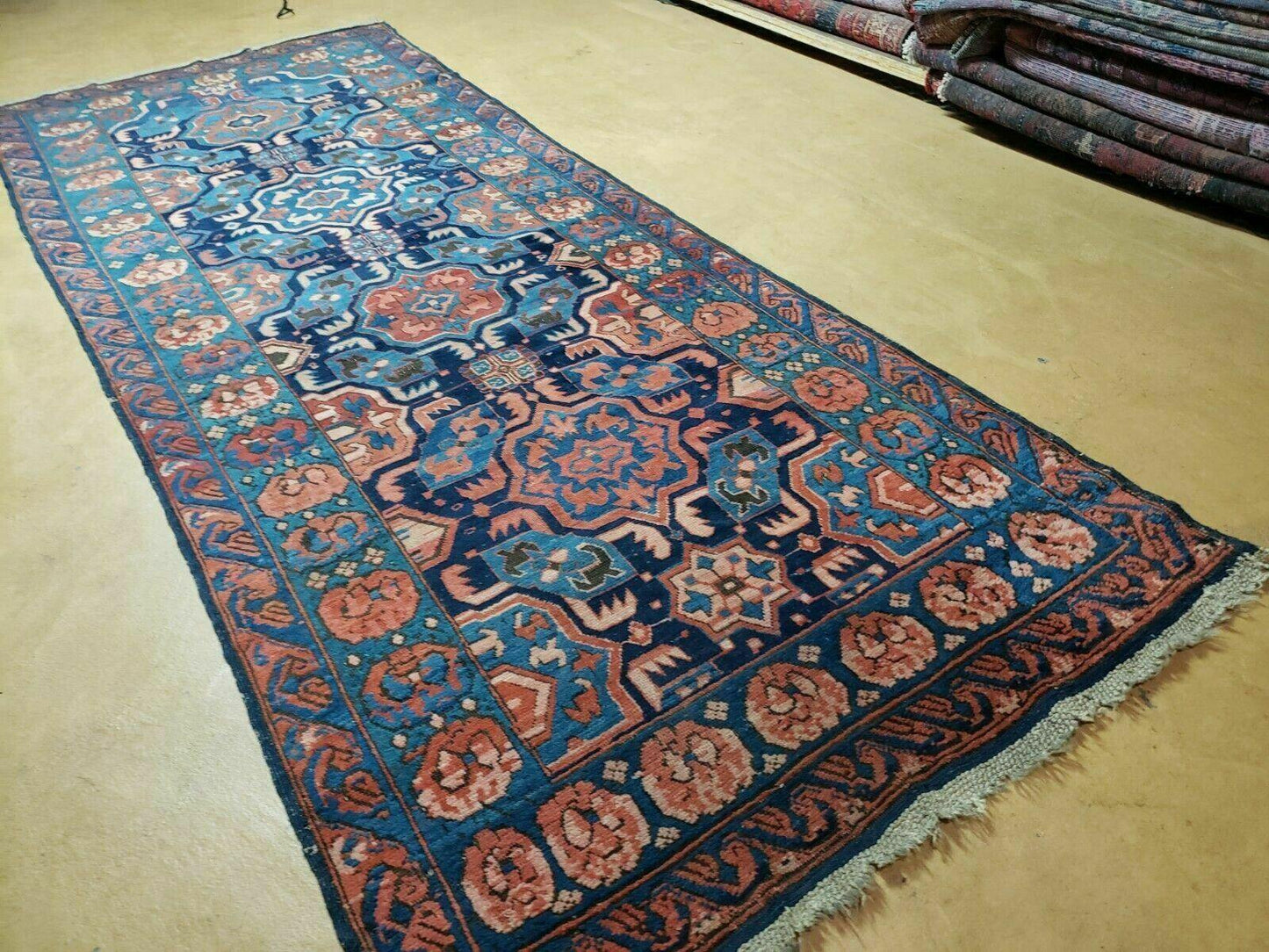 3'10" X 10' Antique Caucasian Seychor Rug Hand Made Wool Carpet Organic Dye Nice - Nuvé