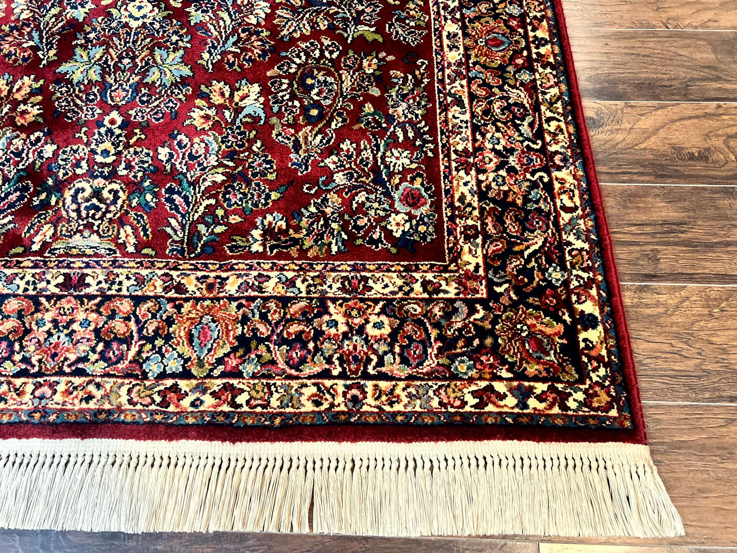 Karastan Rug 5.9 x 9 Red Sarouk Rug #785, Karastan Wool Rug, Karastan Carpet, Original 700 Series Vintage Karastan Oriental Rug Discontinued - Nuvé