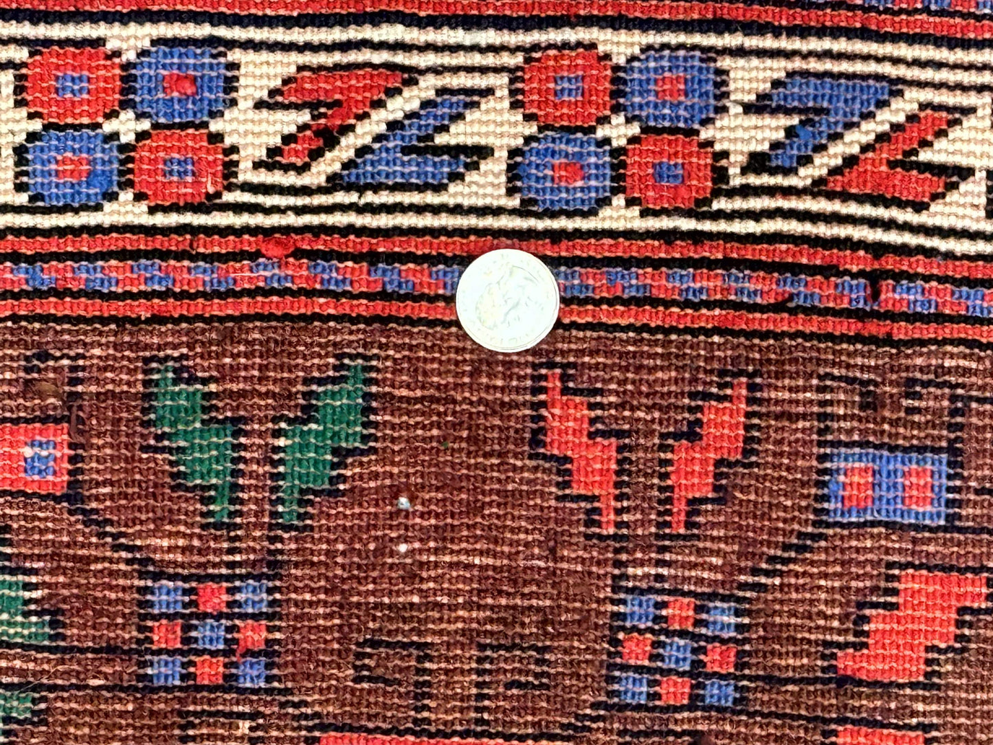 Small Persian Baluchi Rug, Tribal Rug, Brown, Multicolor - Nuvé