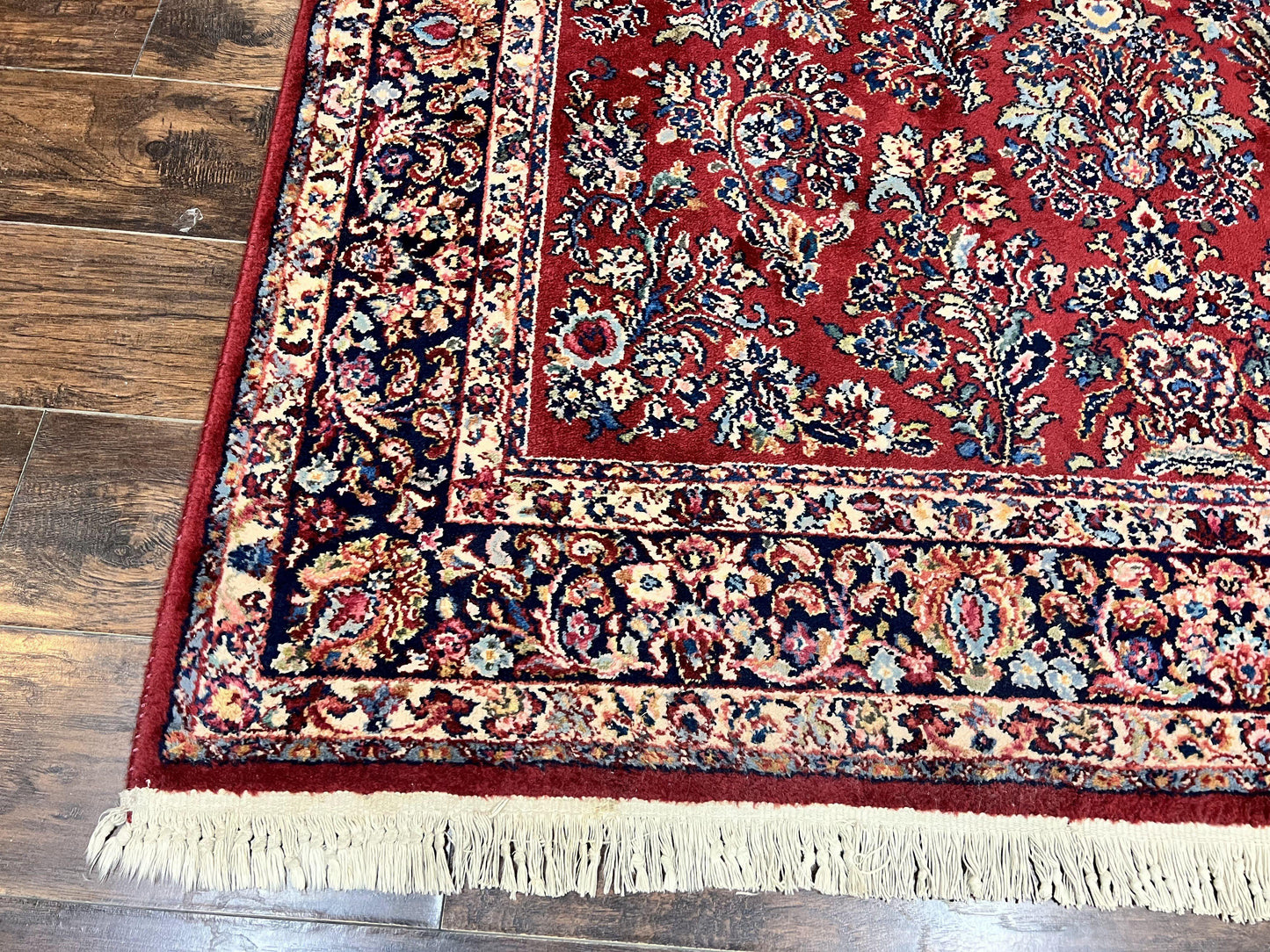 Karastan Rug 5.9 x 9 Red Sarouk #785, Wool Karastan Carpet, Original 700 Series, Vintage Karastan Oriental Rug Discontinued - Nuvé