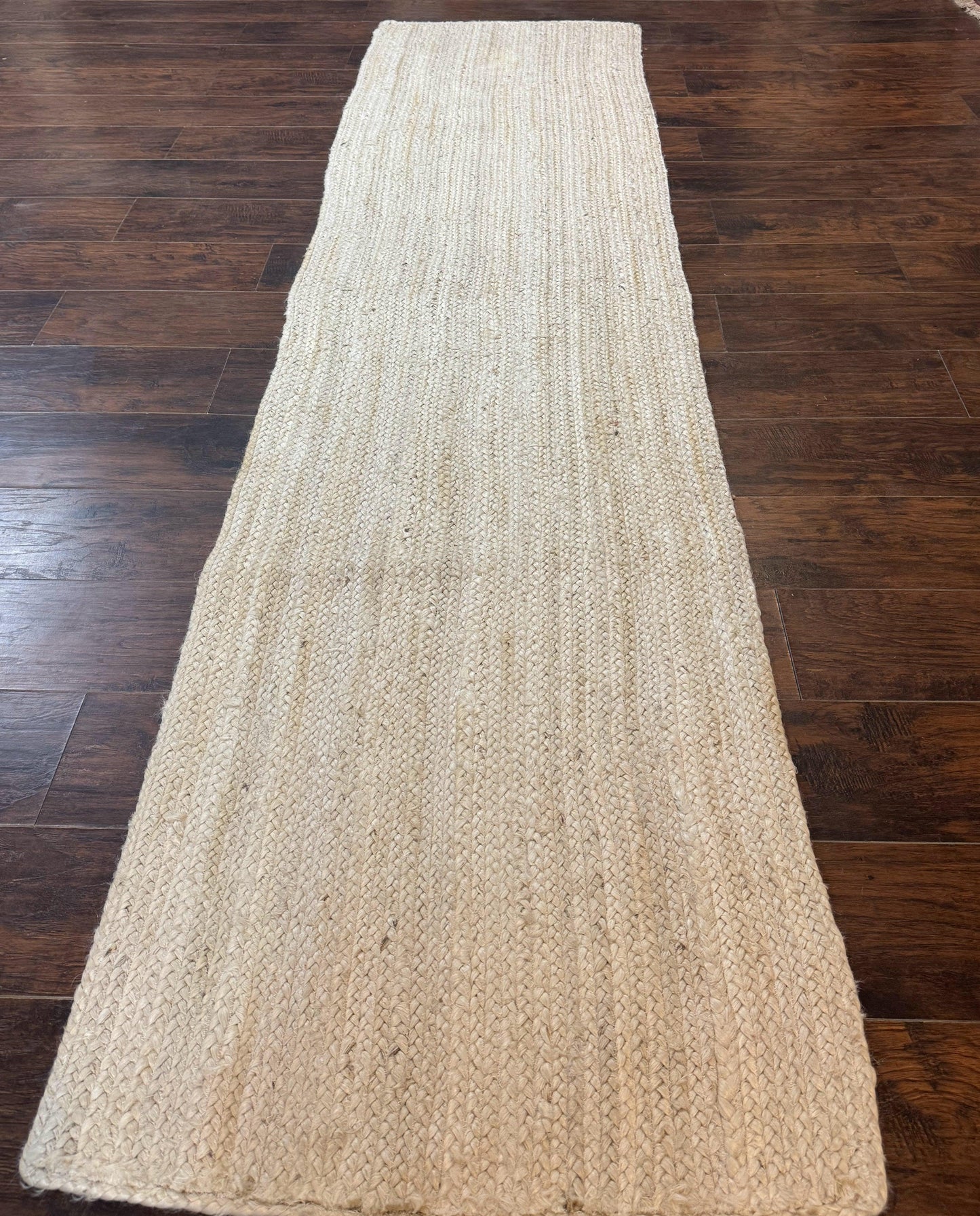 Modern Jute Runner Rug 2.7 x 10, Rug for Hallway or Kitchen, Farmhouse Rug - Nuvé