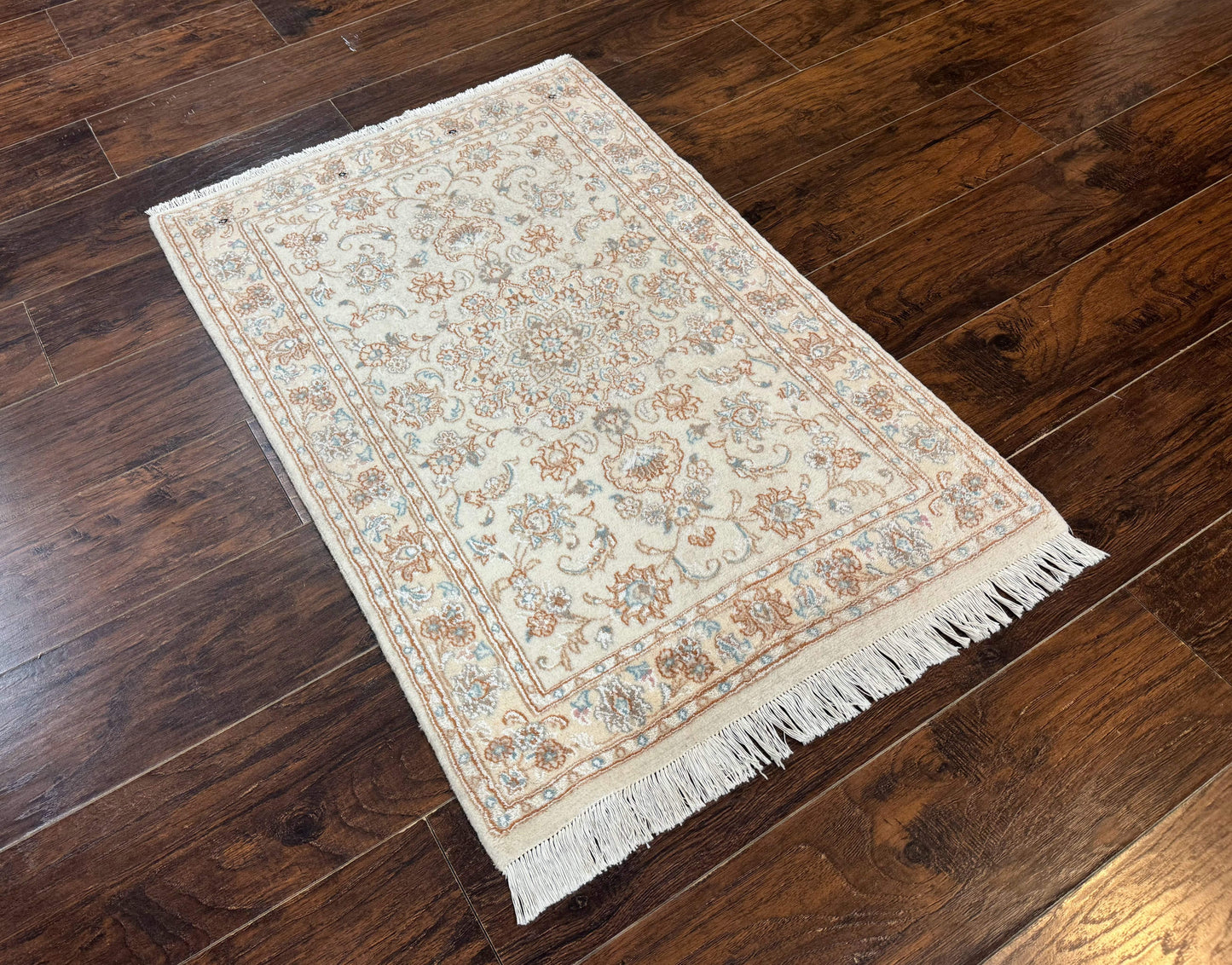 Small Persian Tabriz Rug 2.6 x 3.8, Vintage, Wool and Silk Highlights, Fine 225 KPSI - Nuvé