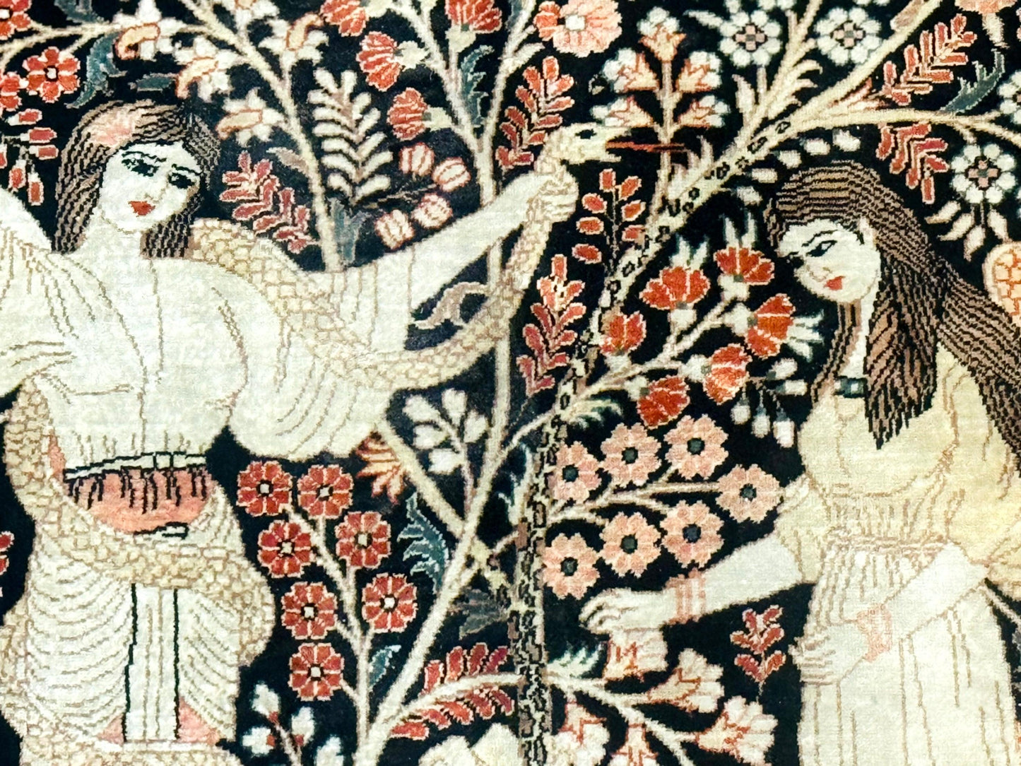 Stunning Sino Persian Pictorial Rug 2.7 x 4, Garden of Eden Adam & Eve Tree of Life Design, Extremely Fine 580 KPSI, Masterpiece - Nuvé