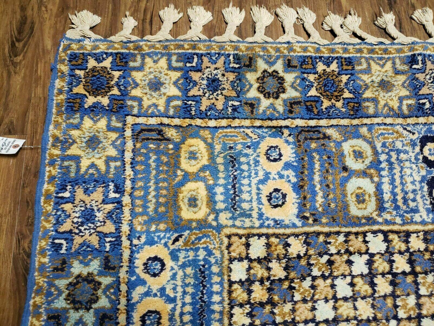7' X 10' 5" Handmade Moroccan Urban Rabat Wool Carpet Blue Area Rug - Nuvé