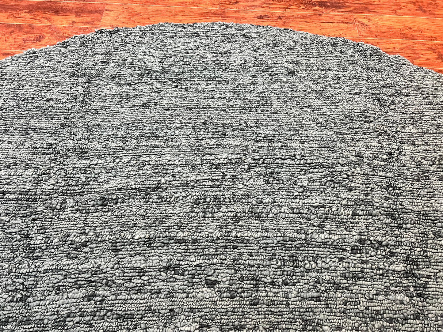 Large Round Indian Rug 11x11, Teal, Vintage Handmade Wool Carpet - Nuvé