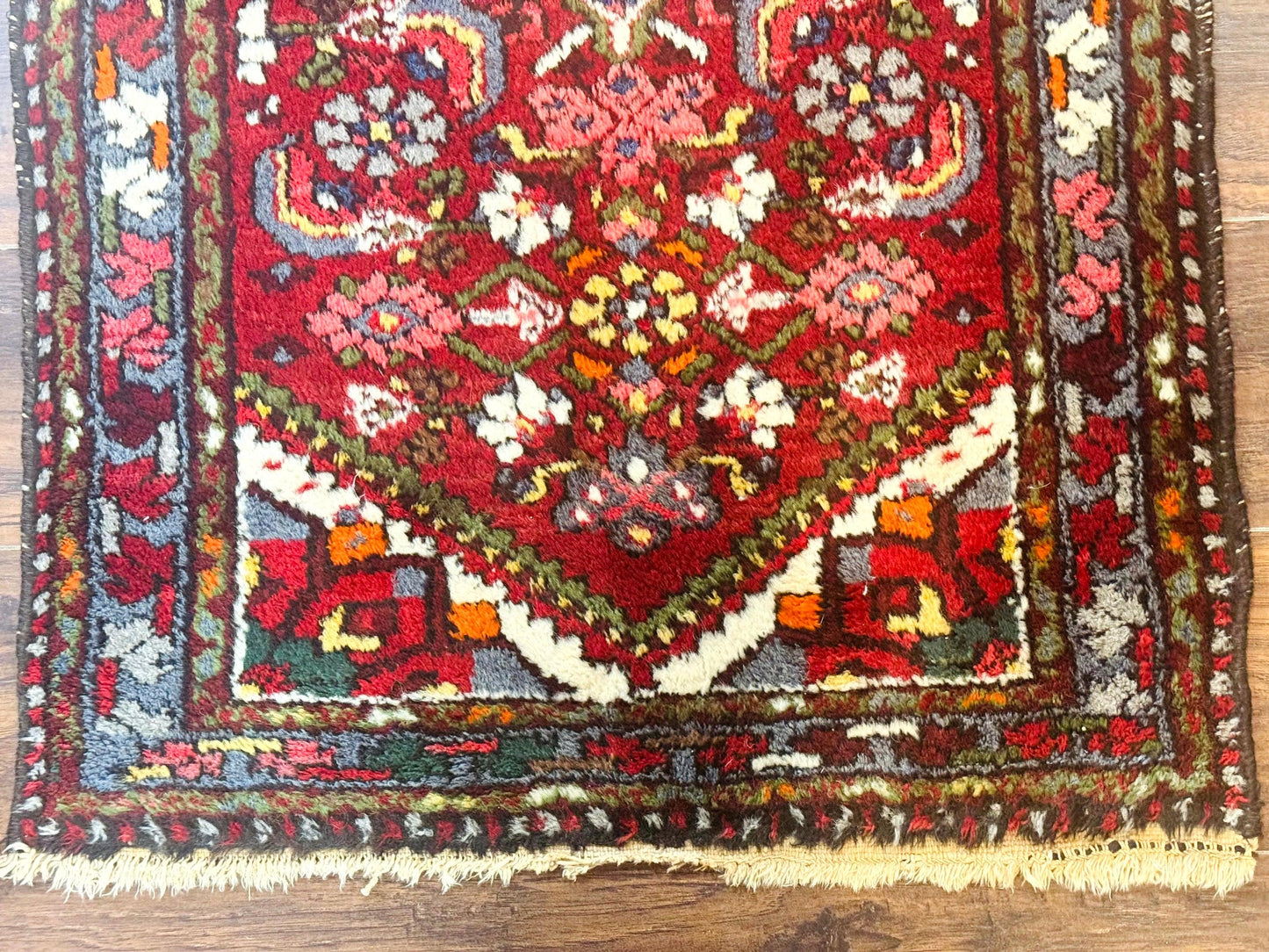 Small Red Persian Tribal Rug 2.6 x 4, Wool Rug, Persian Hamadan Rug - Nuvé