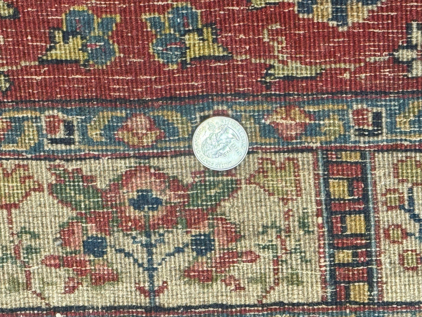 Small Persian Tabriz Rug 2.8 x 4.7, Red, Animal Pictorials, Semi Antique Vintage - Nuvé