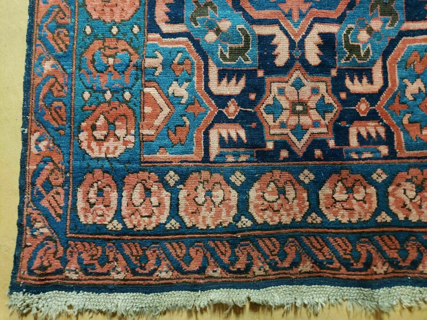 3'10" X 10' Antique Caucasian Seychor Rug Hand Made Wool Carpet Organic Dye Nice - Nuvé