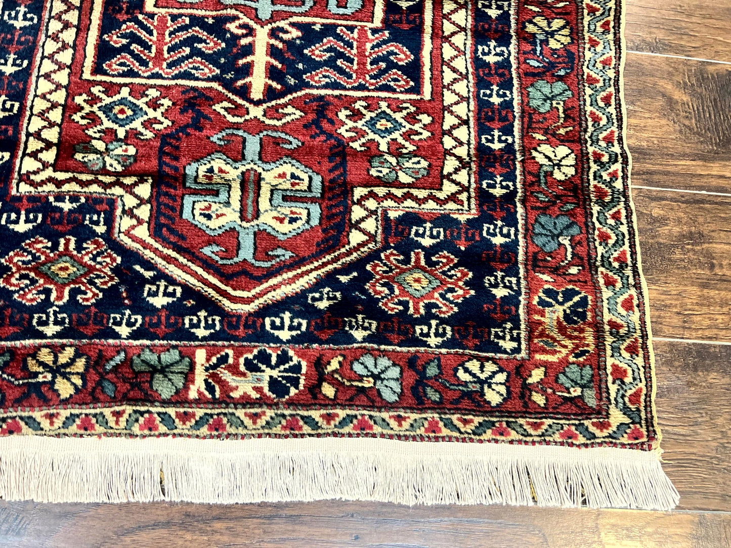 Antique Turkish Sparta Rug 3x4, Geometric Caucasian Pattern, Vintage Handmade Tribal Wool Carpet - Nuvé