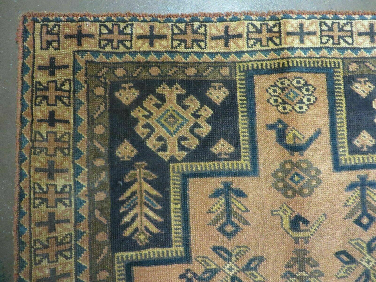 4' X 6' Antique Handmade Turkish Anatolian Wool Rug Camel Vegetable Dyes - Nuvé