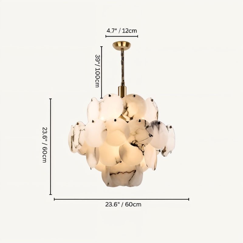Caelum Alabaster Chandelier Light - Nuvé