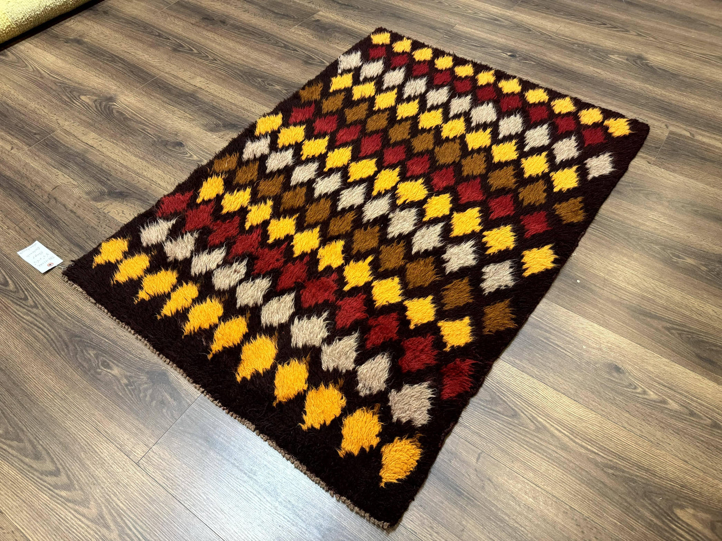 Shaggy Balouch Rug 3x4, Tribal Rug, Afghan Rug, Brown, Multicolor - Nuvé