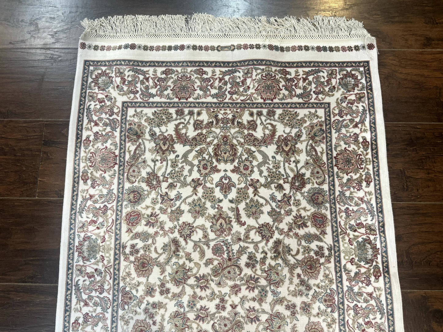 Small Turkish Silk Rug 2.6 x 4, Ivory, Allover Design, Bamboo Silk - Nuvé